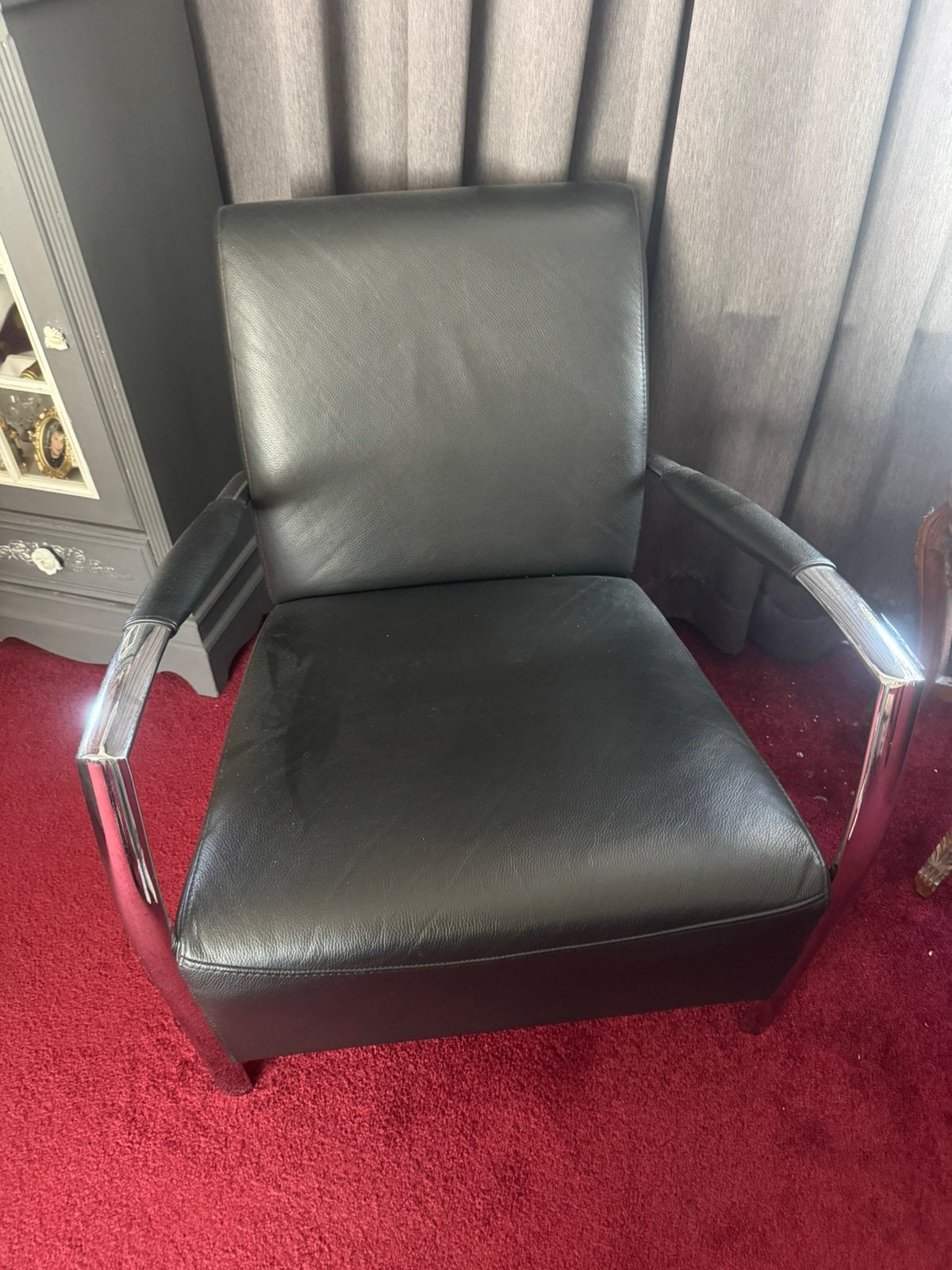 2  Faiteuls, Huis en Inrichting, Ophalen, Twee, Zwart, Leer