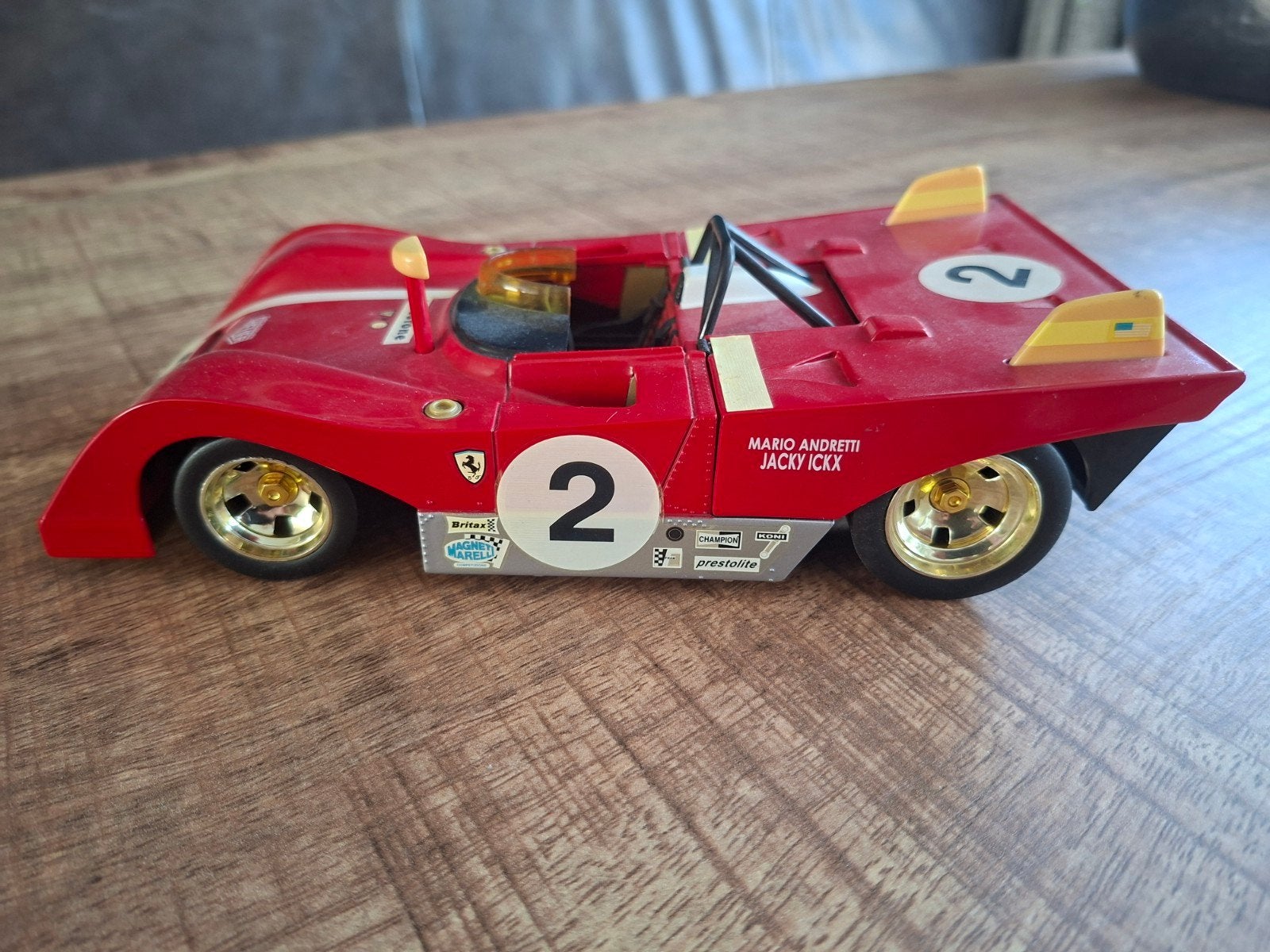 Vintage Ferrari raceauto model - Schaalmodel, Ophalen of Verzenden, Zo goed als nieuw, Auto, Overige merken