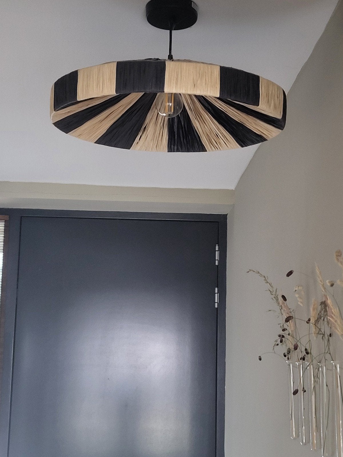 raffia hanglamp, Ophalen of Verzenden, Zo goed als nieuw
