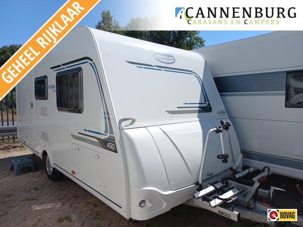 Caravelair Antares Style 450 Unico Verona-mover-fietsd, Schokbreker, Overige typen, Bedrijf, Treinzit