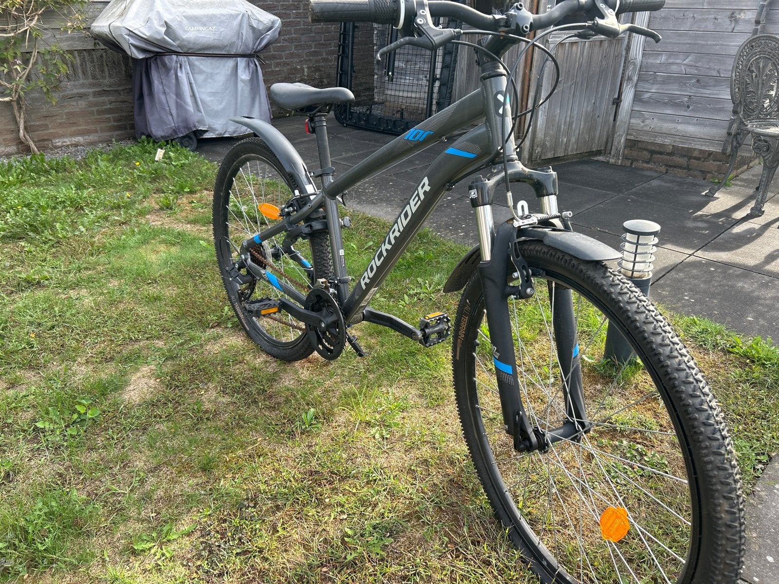 Rockrider ST 100 mountainbiker incl. Slot en standaard, Fietsen en Brommers, Gebruikt, 53 tot 57 cm, Ophalen, Overige merken