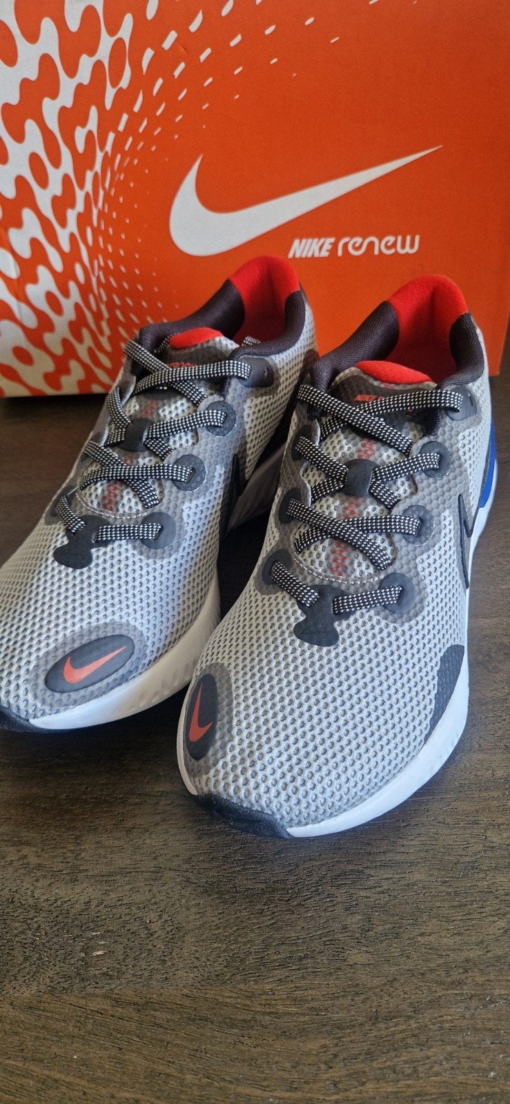Nike Renew Run - Grijs/Zwart/Blauw - Maat 42.5, Overige kleuren, Nike, Nieuw, Ophalen of Verzenden