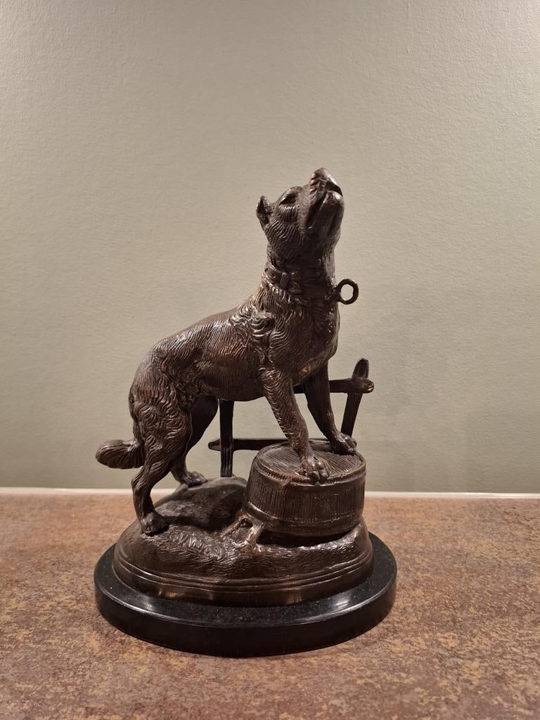 Charles Valton beeld brons hond, Antiek en Kunst, Ophalen of Verzenden
