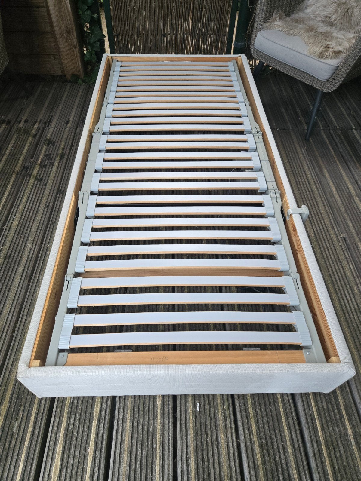 Electrisch verstelbaar bed incl luxe matras 90x200, Ophalen, 90 cm, Eenpersoons, Wit