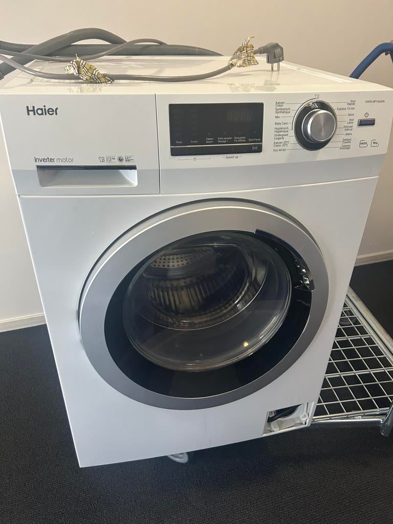 Haier wasmachine, Ophalen, Gebruikt, 1200 tot 1600 toeren, 85 tot 90 cm