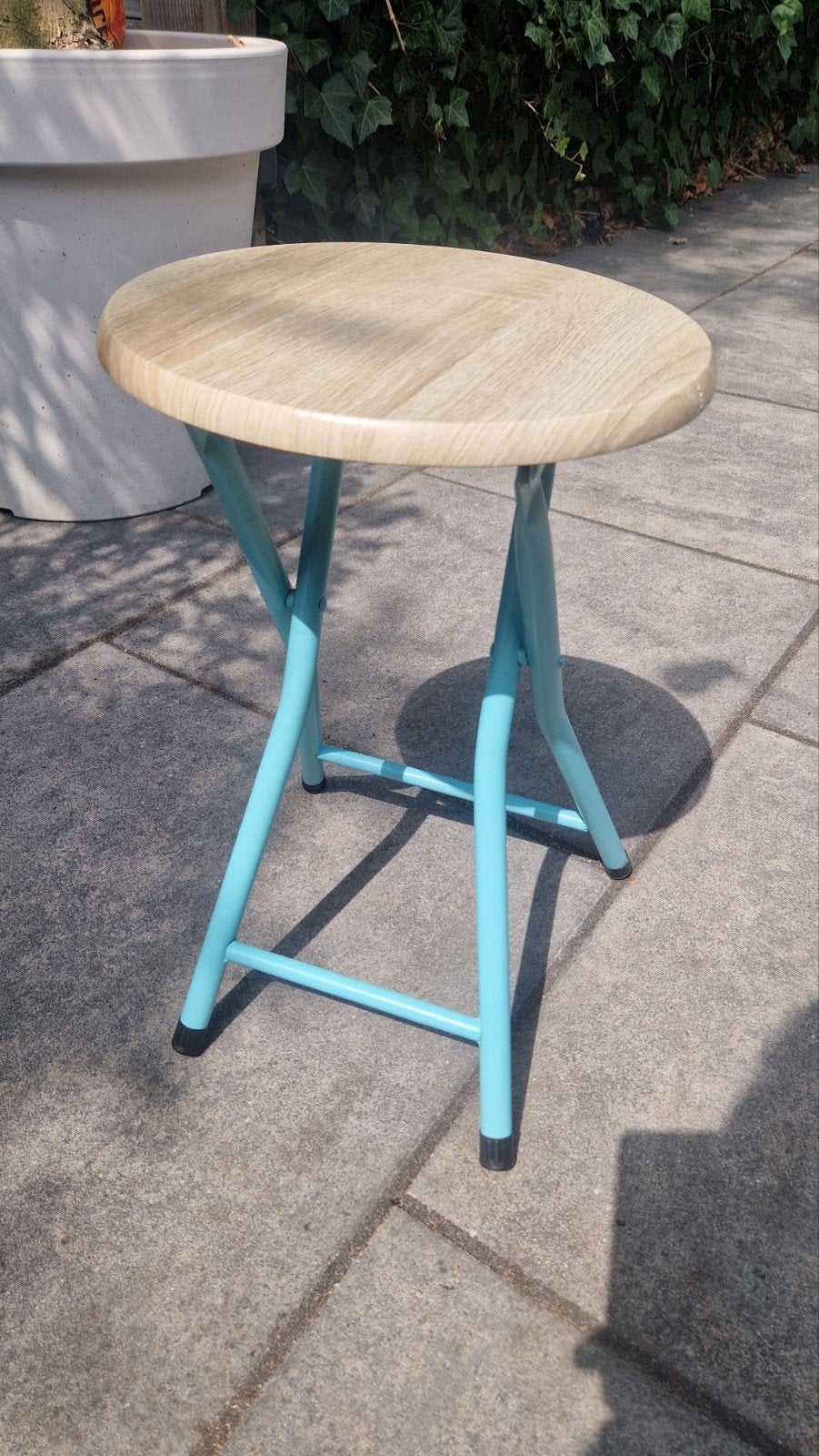 Krukje/bijzettafel/plantentafel aqua onderstel, Huis en Inrichting, Tafels | Bijzettafels, Ophalen, Minder dan 45 cm, Minder dan 55 cm