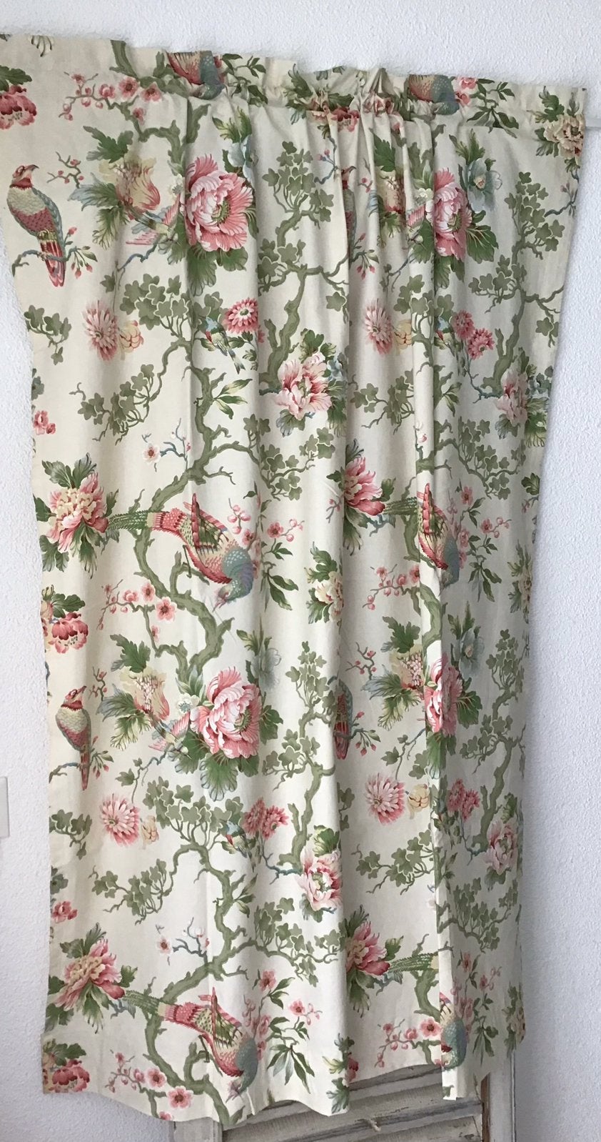 Gordijn/Frans Gordijn/Gordijn met vogels en bloemen, Ophalen of Verzenden, Zo goed als nieuw, Gordijn