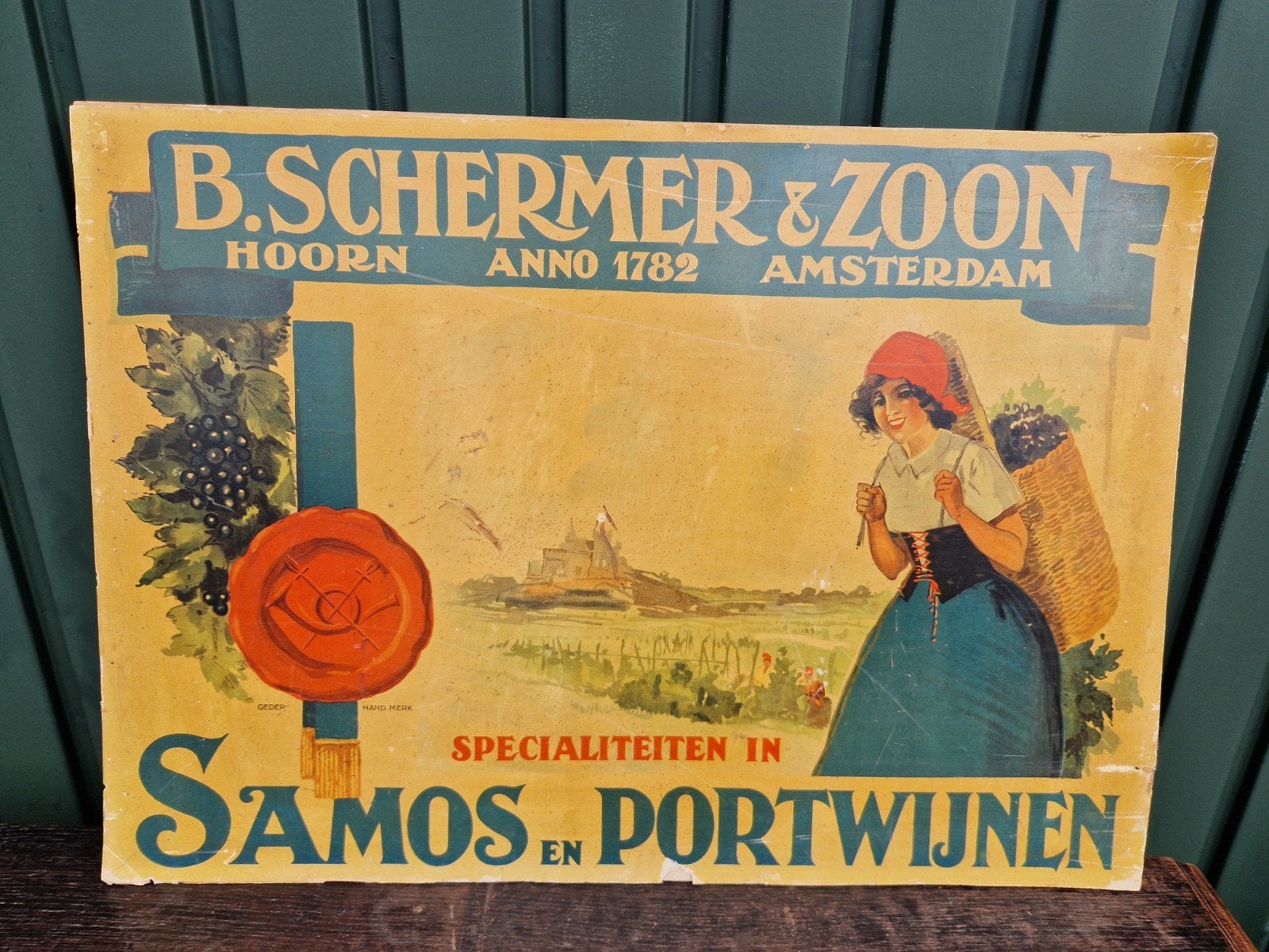 Schermer Hoorn Port wijn poster, Ophalen of Verzenden, Reclamebord