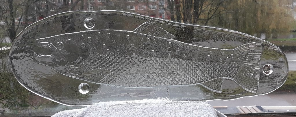 Prachtige glazen visschaal, serveerschaal, Huis en Inrichting, Nieuw, Ophalen of Verzenden, Overige stijlen, Glas