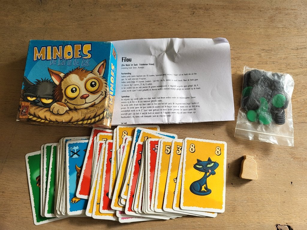 Minoes: De Kat in de Zak - Kaartspel, Een of twee spelers, Ophalen of Verzenden, Gebruikt, 999 Games