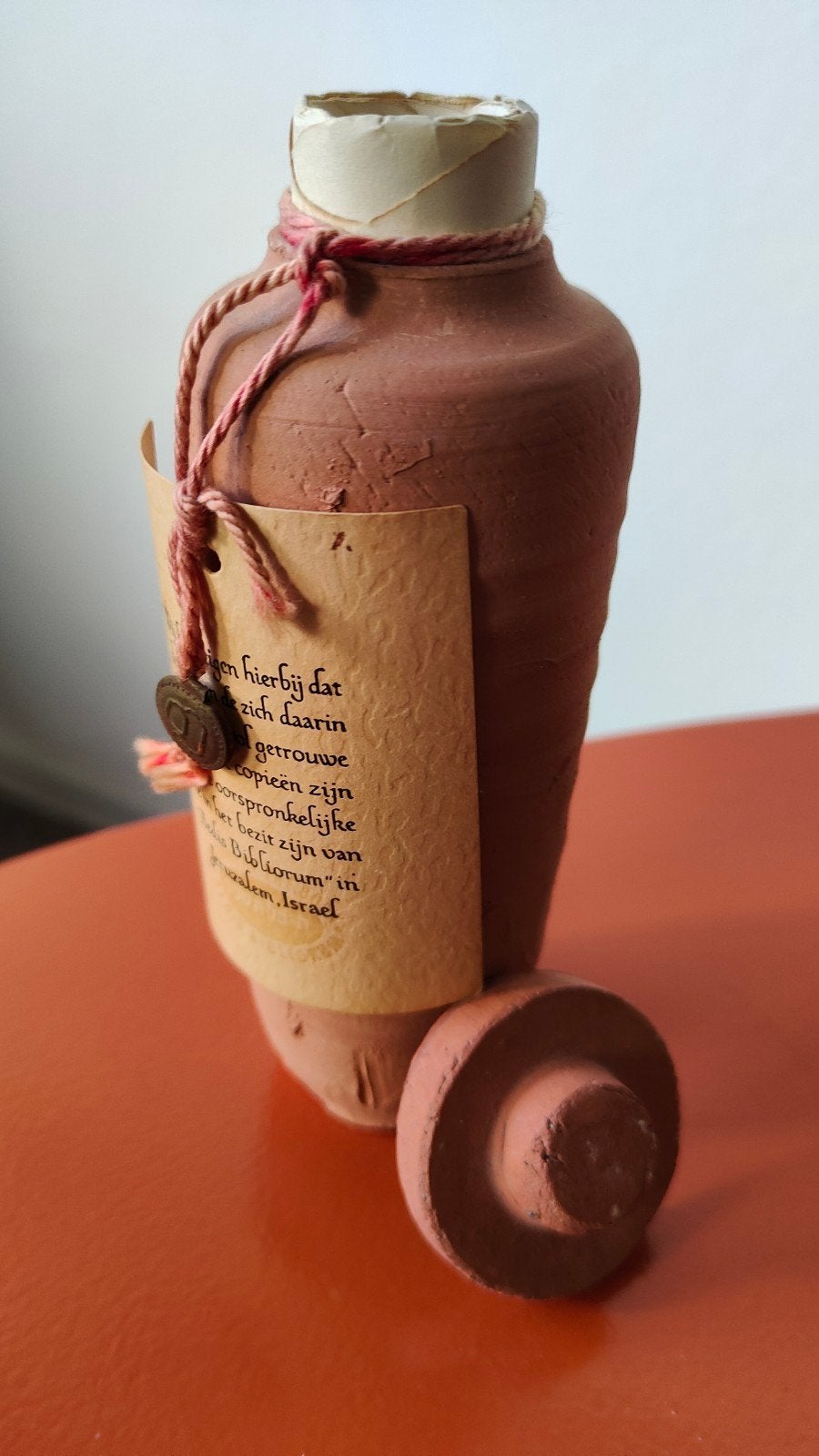 Replica Dode Zee rollen terracotta kruik Jodendom Israël, Verzamelen, Ophalen of Verzenden, Zo goed als nieuw, Overige typen, Jodendom