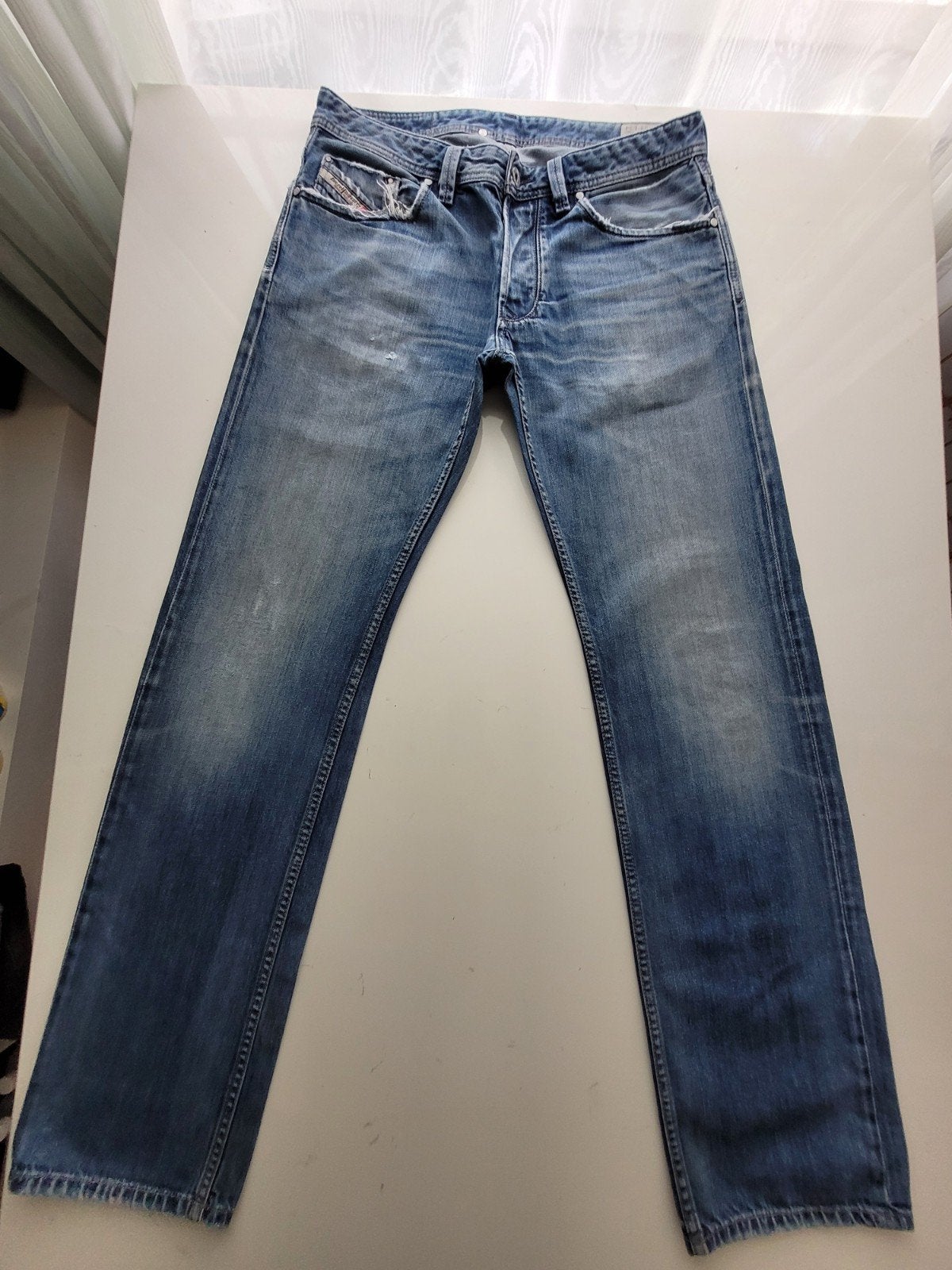 CLASSIC DIESEL LARKEE REGULAR STRAIGHT DESTROY JEANS 33/34, Kleding | Heren, Spijkerbroeken en Jeans, Ophalen of Verzenden, Zo goed als nieuw