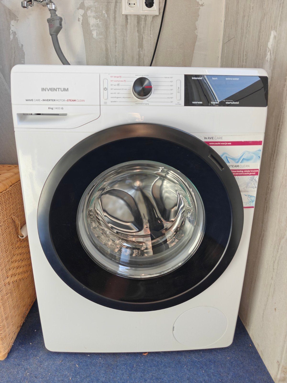 Inventum vwm8001w 8kg wasmachine, Ophalen, 1200 tot 1600 toeren, Minder dan 85 cm, 8 tot 10 kg