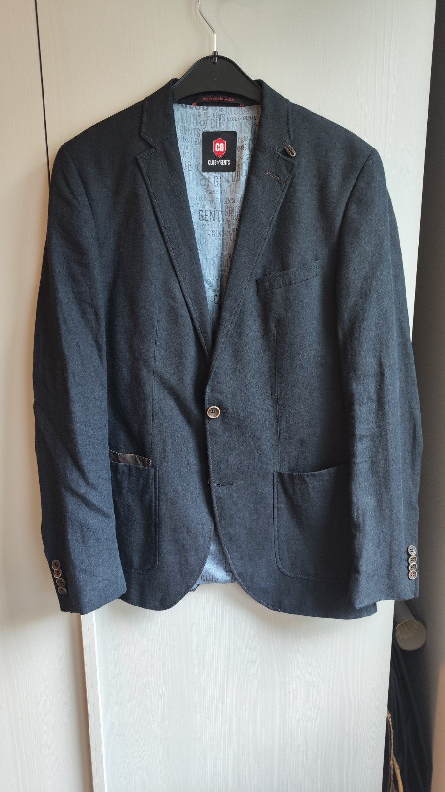 Nieuw Club of Gents linnen colbert zwart/antraciet 98 /40L, Kleding | Heren, Maat 48/50 (M), Zwart, Club of Gents, Nieuw
