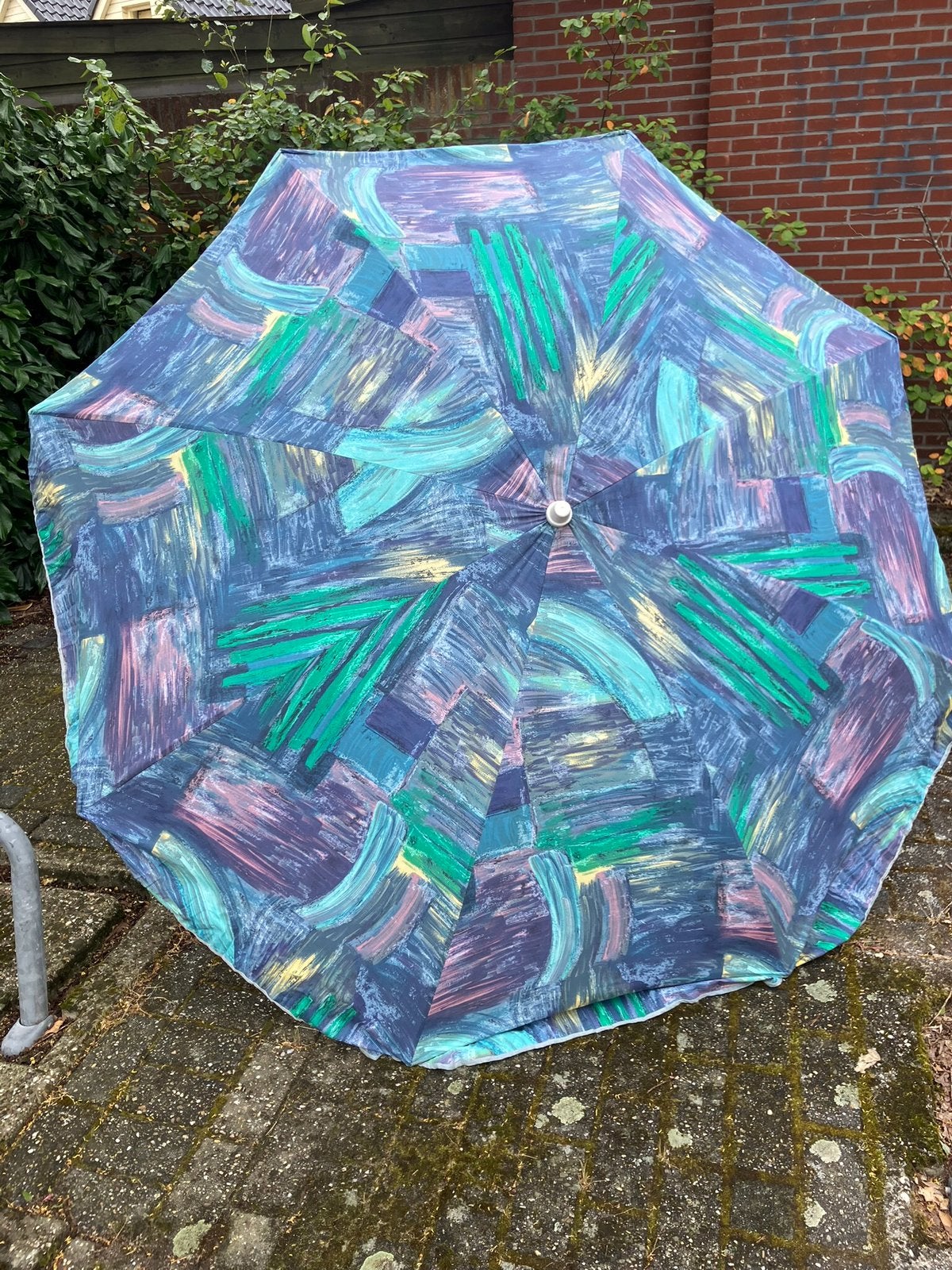 Retro parasol. Jaren 80, Tuin en Terras, Ophalen, Zo goed als nieuw, 1 tot 2 meter