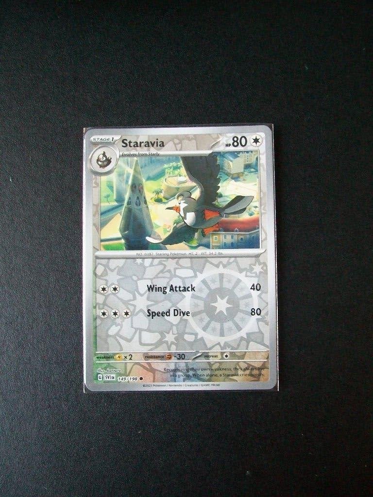 6315. Nieuwe Pokemon Kaart holofoil STARAVIA HP 80 (149/198), Verzenden, Nieuw, Losse kaart, Foil