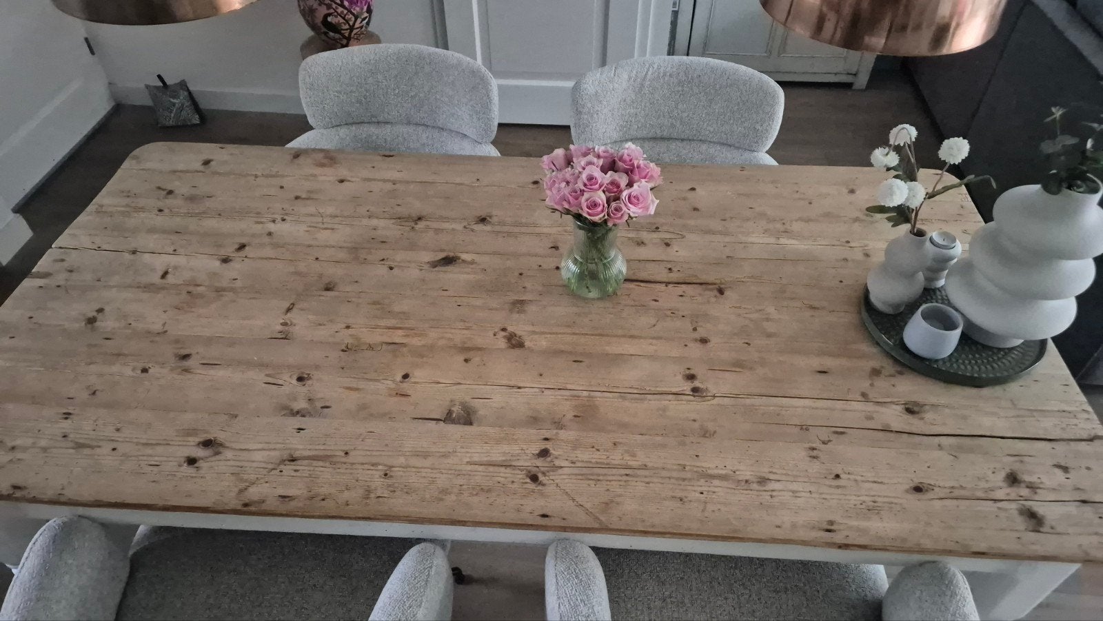 Boeren / landelijke eettafel 180x90, Ophalen, Gebruikt, 50 tot 100 cm, Vijf personen of meer