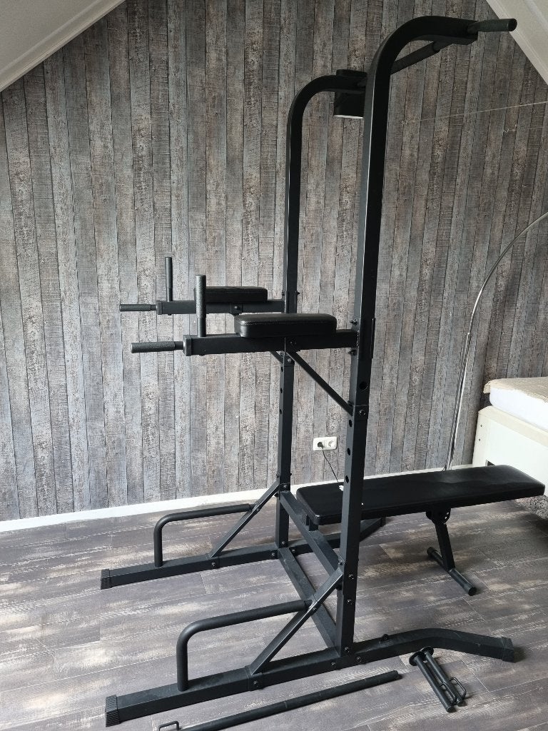 VirtuFit Power Tower Fitness met Fitnessbank, Ophalen, Zo goed als nieuw, Overige materialen, Krachtstation