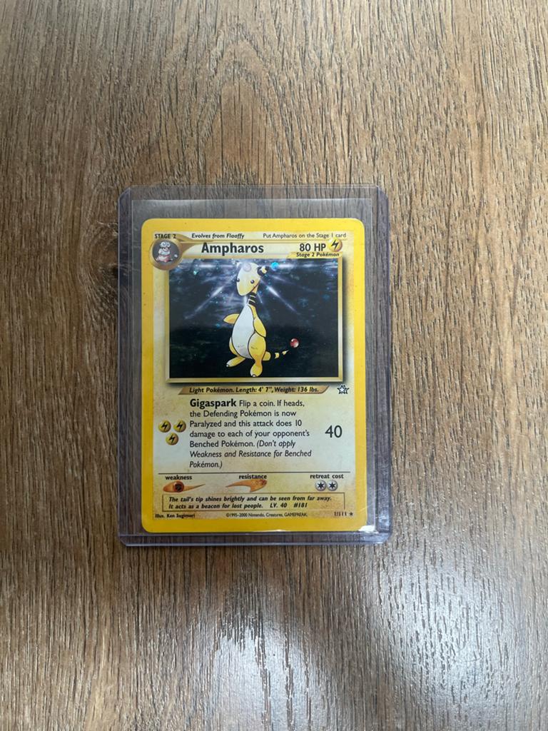 Ampharos Pokémon Kaart Holo 1/111, Verzenden, Zo goed als nieuw, Losse kaart