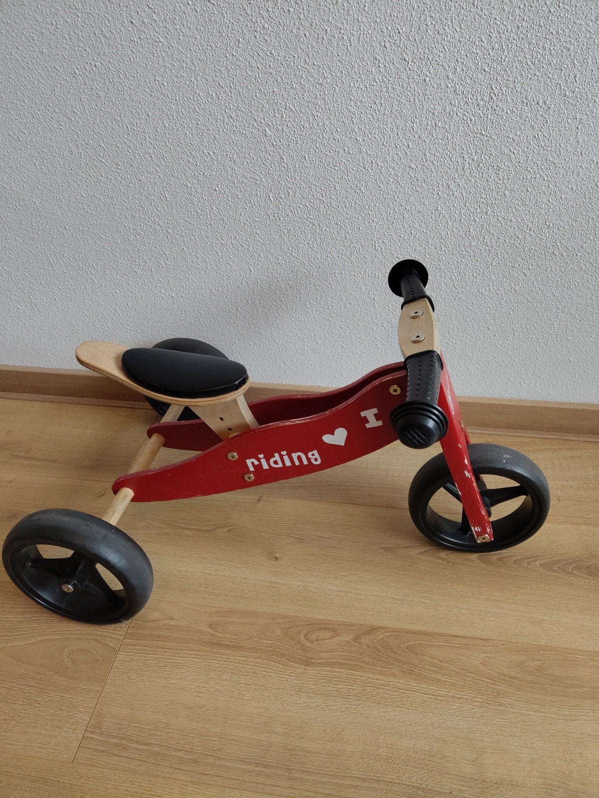 Houten loopfiets/driewieler - ombouwbaar, Ophalen, Gebruikt, Verstelbare zitting