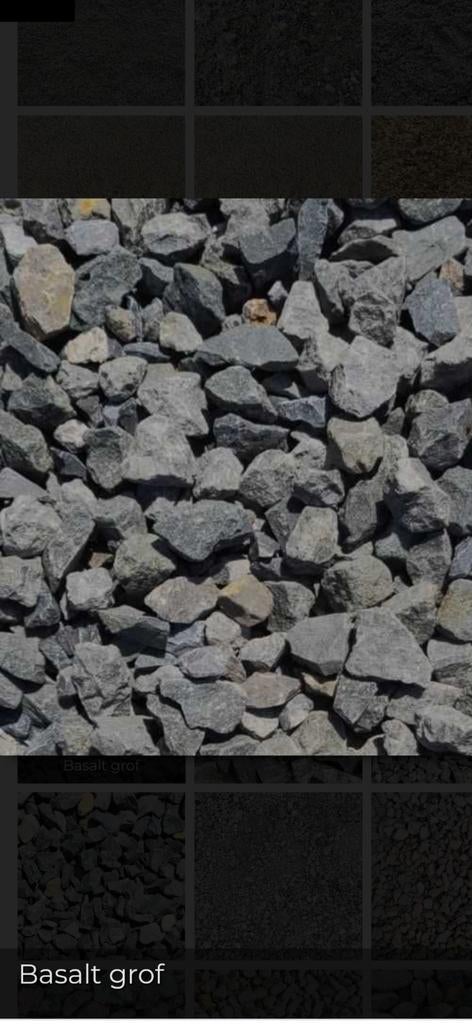 ☀️Basalt split Bezorgkosten vanaf €65,- 8-11,8-16, 16-32  mm, Tuin en Terras, Grind, Keien en Split, Nieuw, Split, Antraciet, Basalt