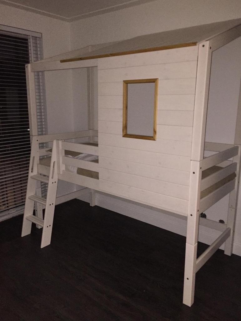 Hoogslaper boomhut, Kinderen en Baby's, Kinderkamer | Stapelbedden en Hoogslapers, Ophalen, Zo goed als nieuw, Hoogslaper