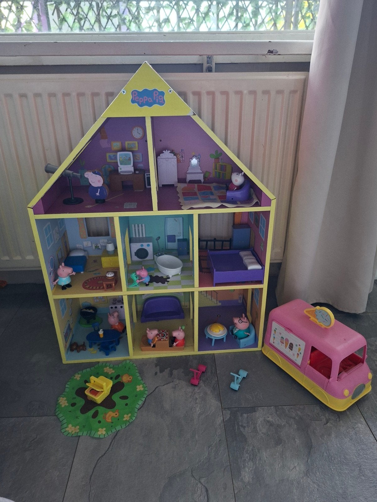 Groot Peppa Pig Huis met complete inrichting en extra's, Ophalen, Gebruikt, Poppenhuis
