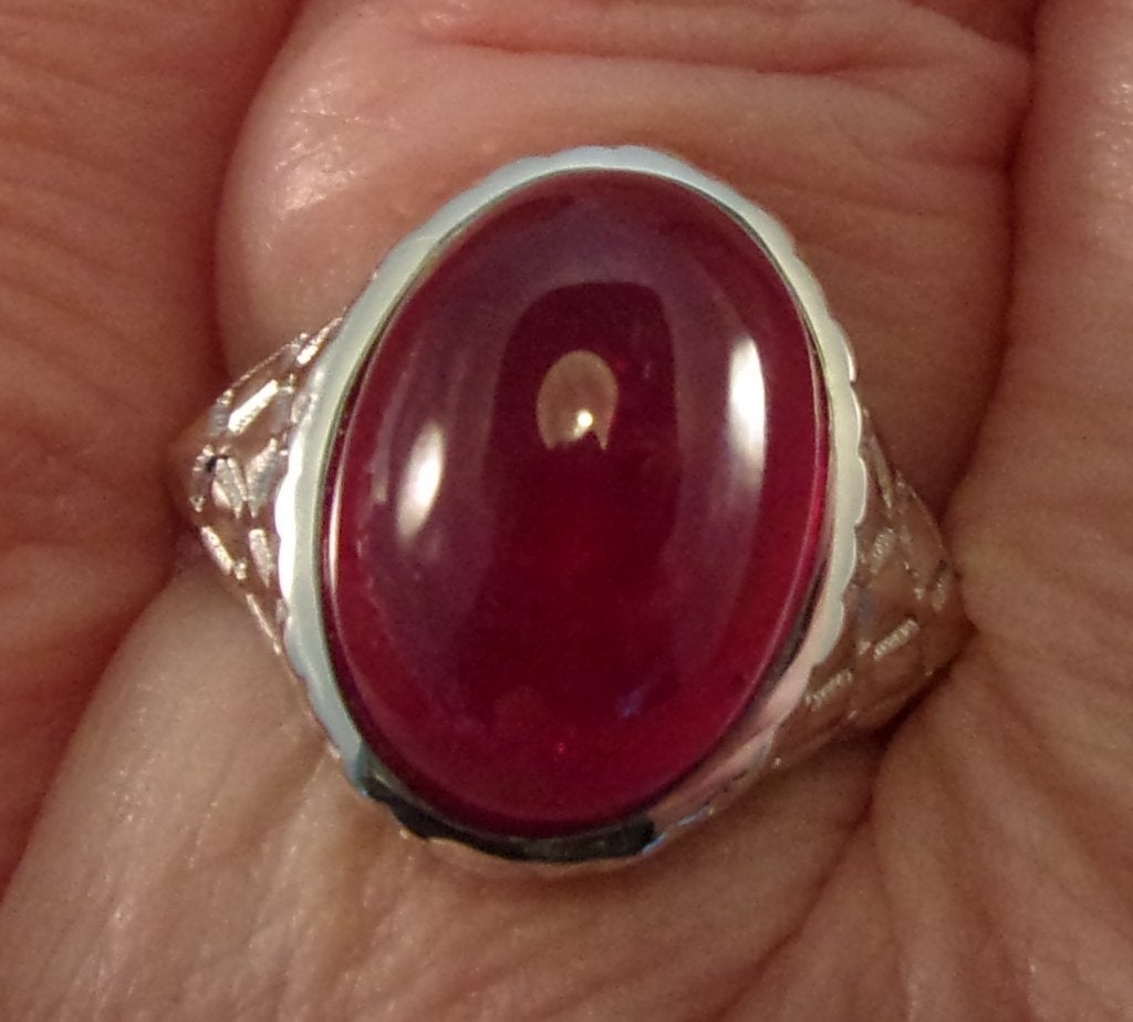 Witgouden ring met donkerrode Robijn - nieuw, Sieraden, Tassen en Uiterlijk, Ringen, Verzenden, Wit, Nieuw, 17 tot 18