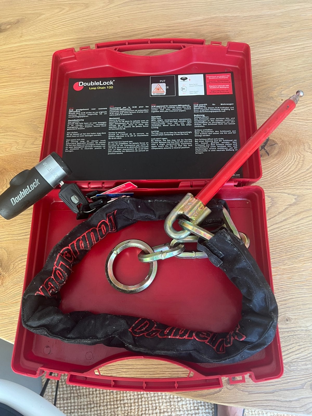 DoubleLock Loop Chain 130cm kettingslot voor caravan, Caravans en Kamperen, Ophalen, Zo goed als nieuw