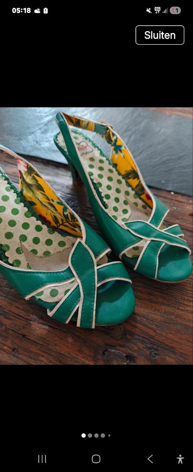 Bettie Page Shoes by Ellie - Groene Sandalen met Hak, Ophalen of Verzenden