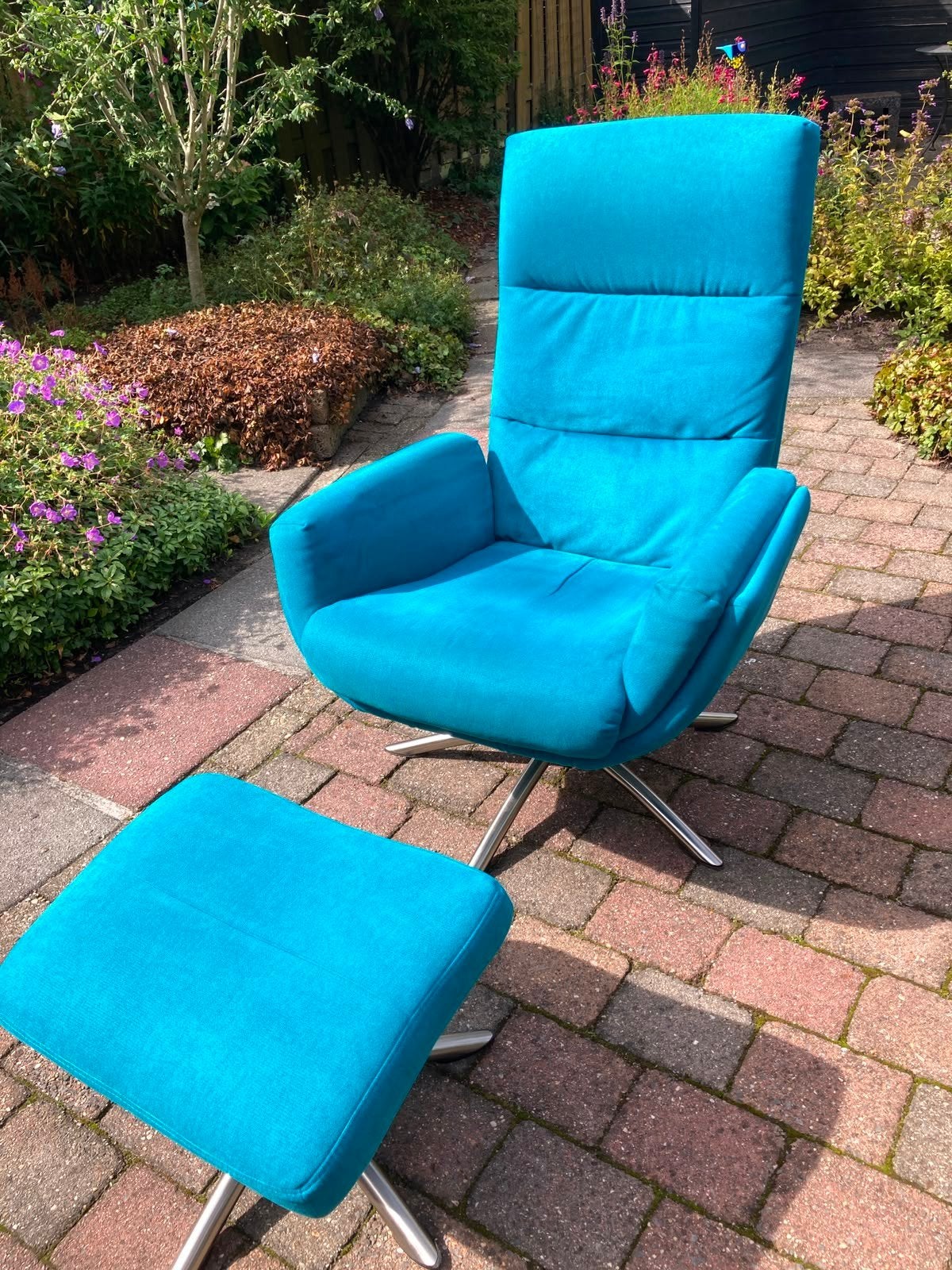 Fauteuil draaistoel relax stoel, Ophalen, Gebruikt, Minder dan 75 cm, Stof