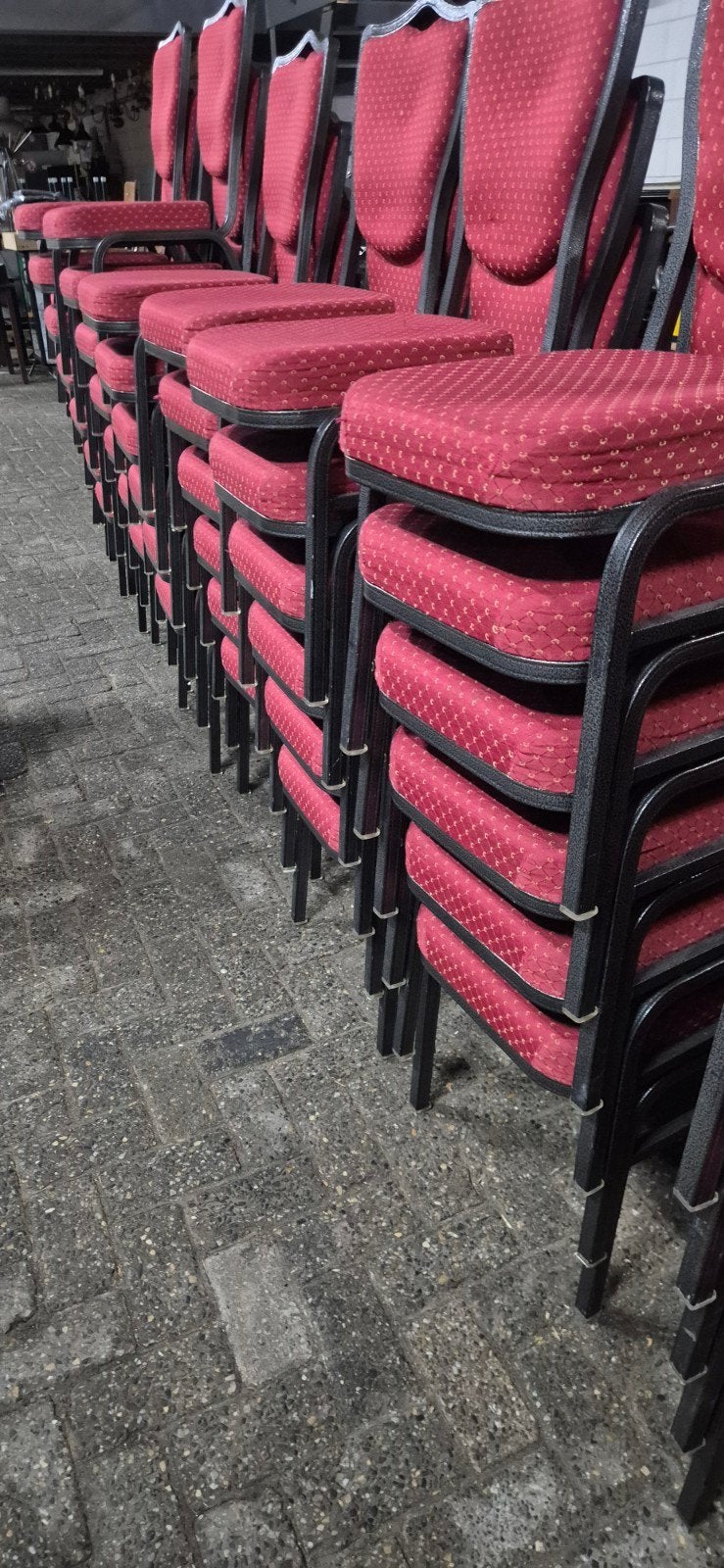 Stapelstoelen stackchairs met tafels, Ophalen, Gebruikt, Geen, Stof