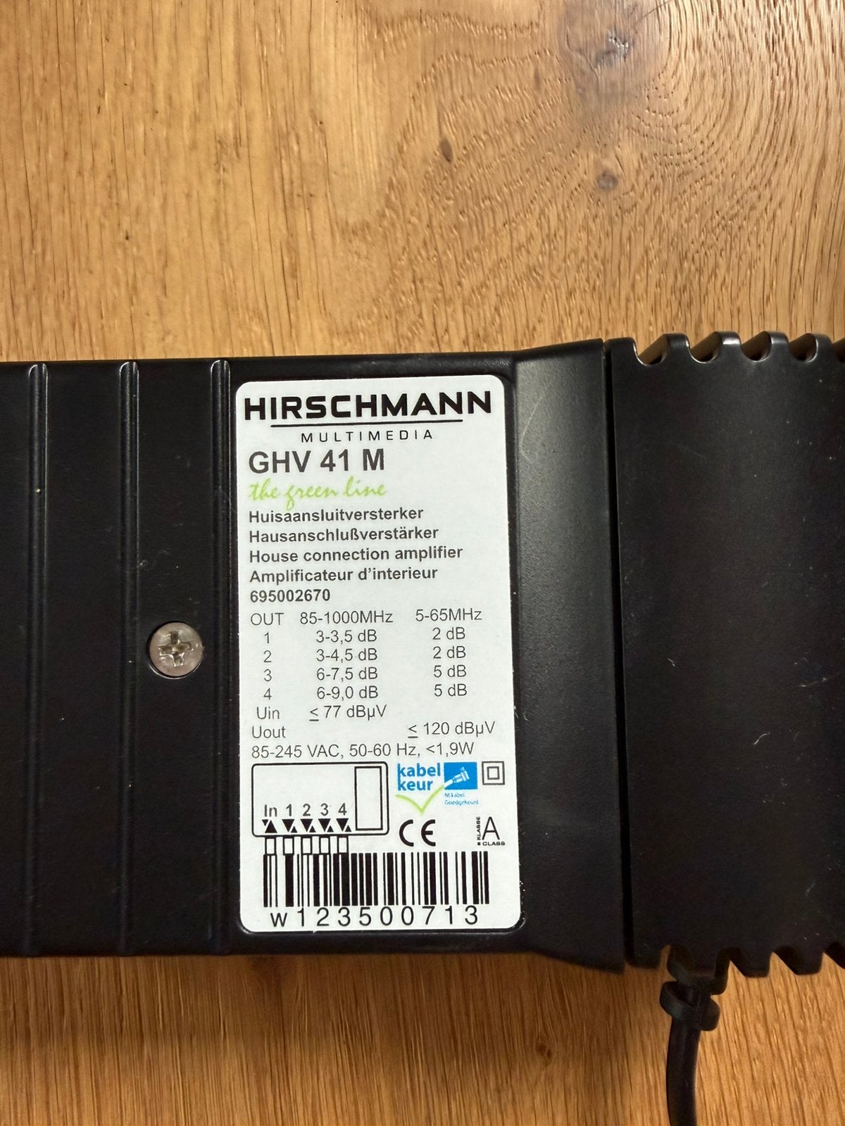 Hirschmann GHV41M antenne versterker, Ophalen of Verzenden, Gebruikt