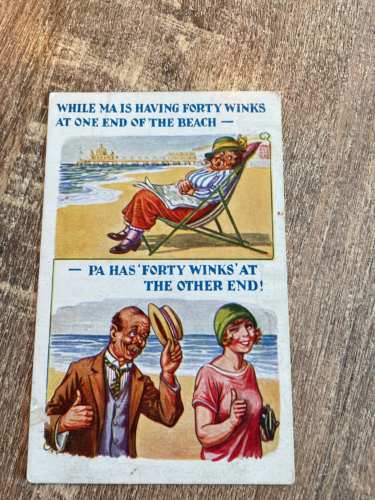 Vintage Humoristische Ansichtkaart - 'Forty Winks' (1927), Verzamelen, Ophalen of Verzenden, 1920 tot 1940, Gelopen, Overige thema's