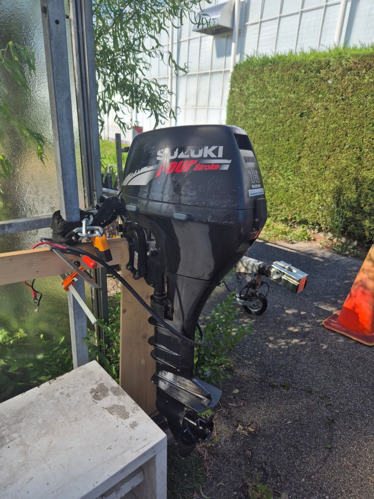 Suzuki DF15 langstaart buitenboordmotor, Ophalen, 10 tot 30 pk, Gebruikt, Elektrische start
