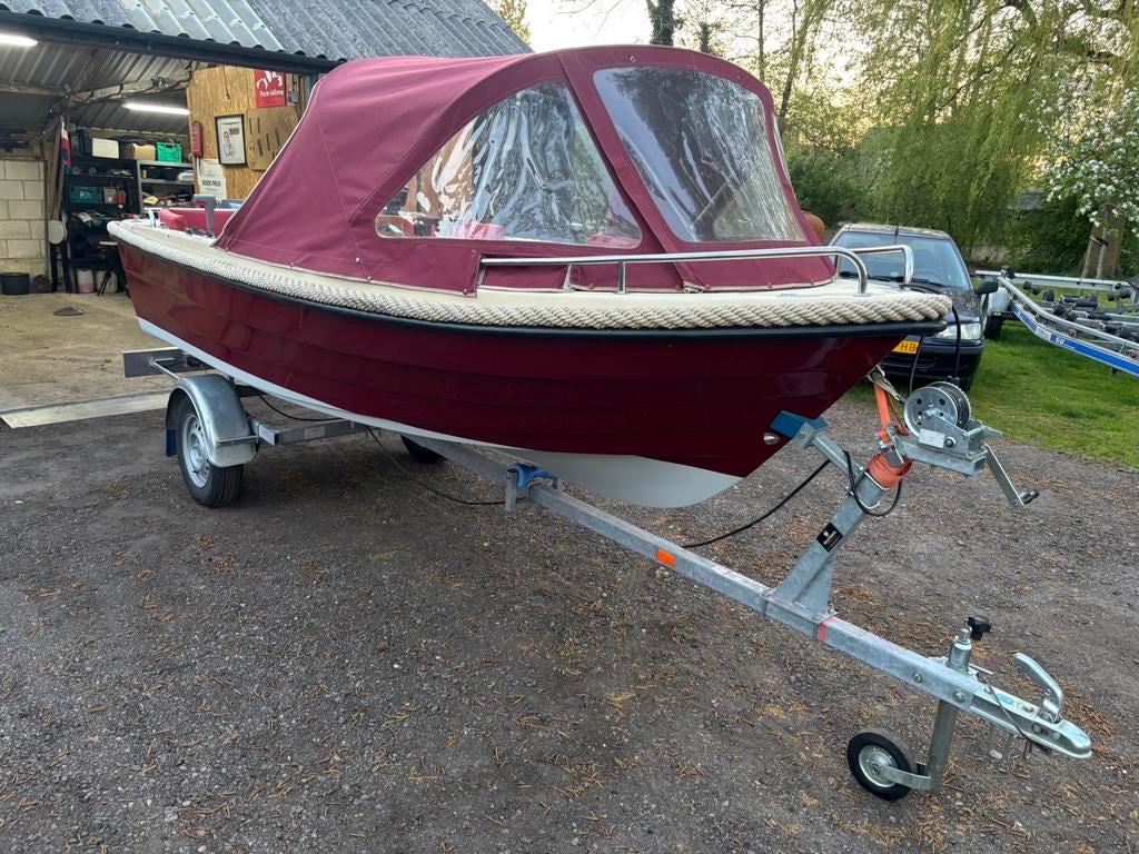 Wiede console sloep 420 incl 6 pk yamaha en trailer, Ophalen, Tot 10 pk, Zo goed als nieuw, 3 tot 6 meter