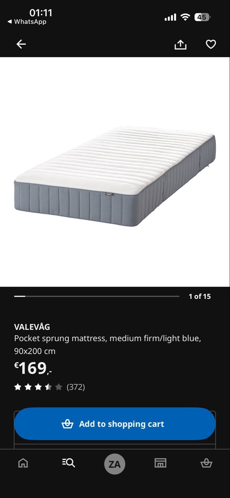 Mattress, 90x200 cm, Gebruikt, 90 cm, Eenpersoons, Ophalen of Verzenden