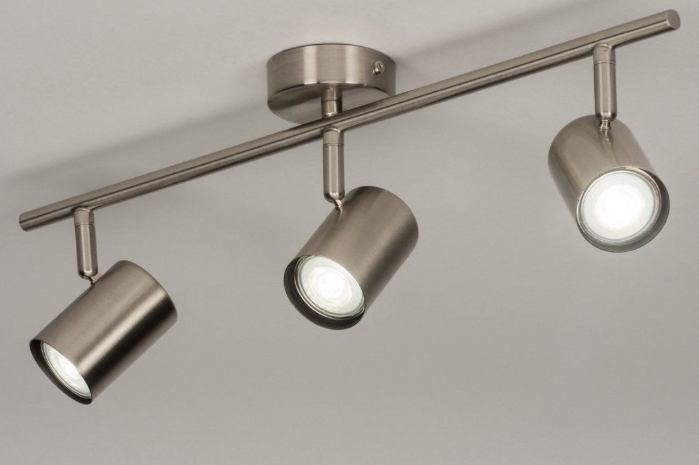 Moderne Rietveld plafondspot met 3 verstelbare LED spots, Ophalen of Verzenden, Zo goed als nieuw, Metaal, GU10