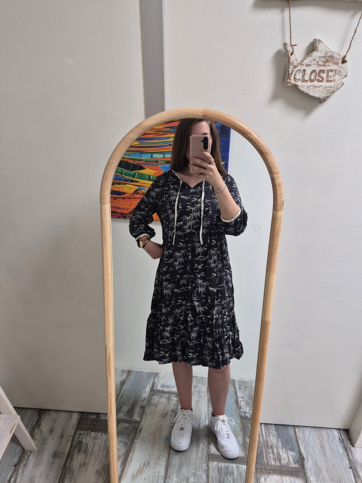 Donkerblauwe jurk met opdruk van Cecil, Kleding | Dames, Maat 38/40 (M), Blauw, Nieuw, Ophalen of Verzenden