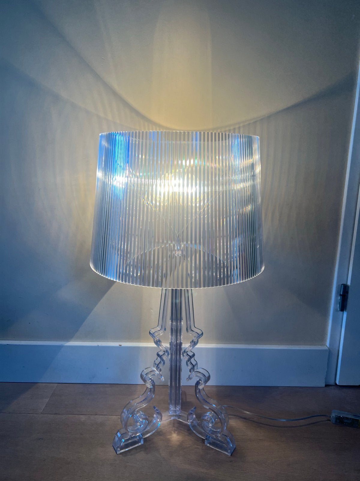 Kartell Bourgie transparante tafellamp met dimmer, Dimbaar, Kunststof, Overige merken, Ophalen of Verzenden