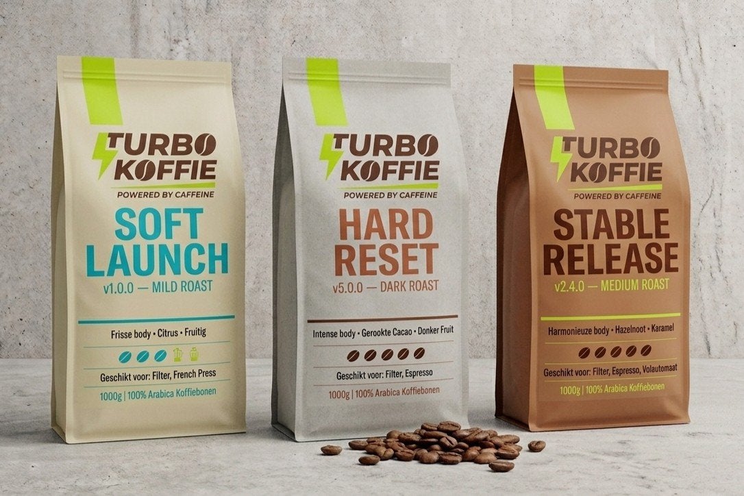 Turbo Koffiebonen 1KG — Verse Ambachtelijke Bonen (3 Smaken), Diversen, Levensmiddelen, Ophalen of Verzenden