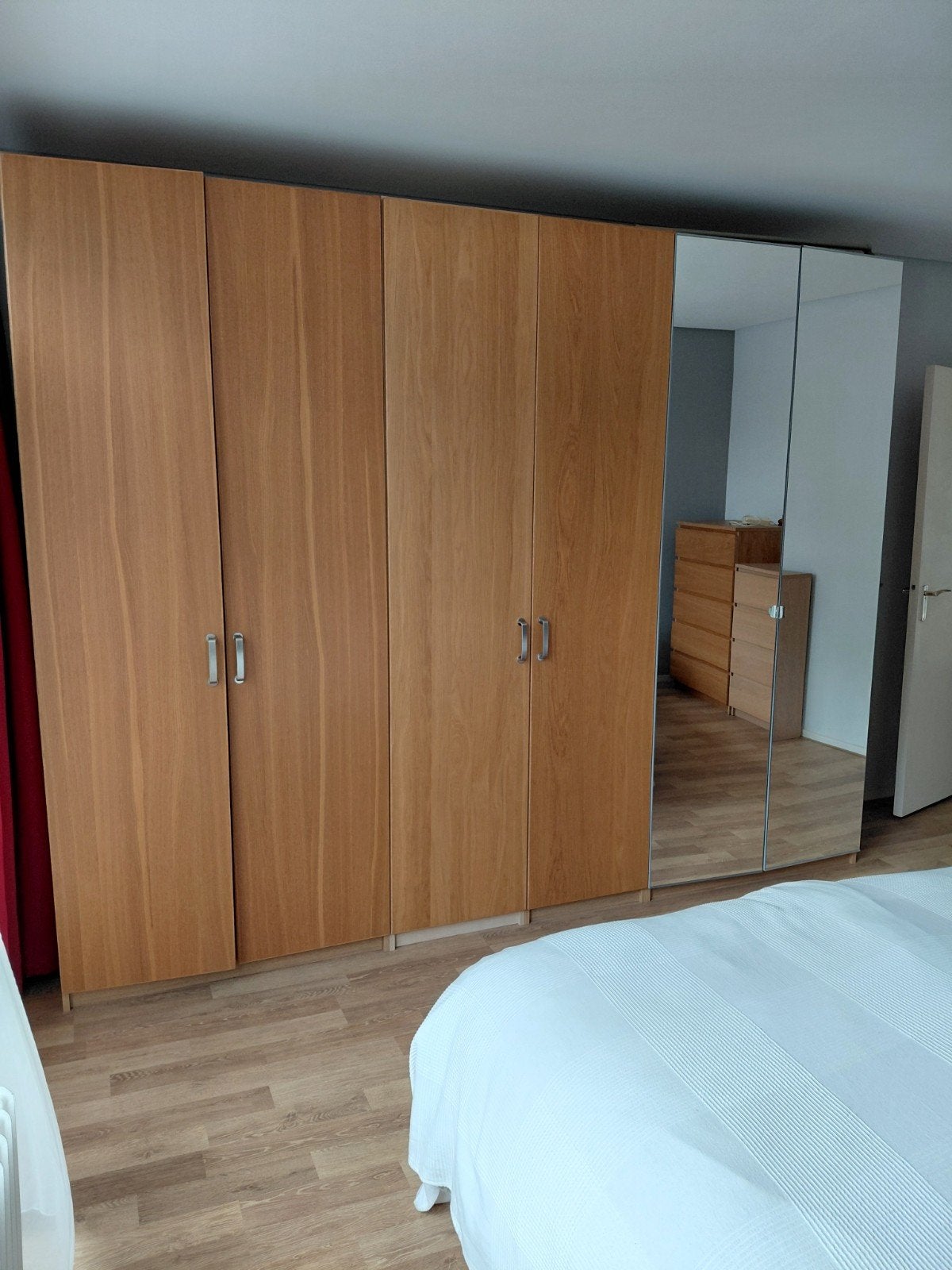 IKEA Pax Kledingkast 236cm hoog, 60cm diep met spiegeldeuren, Glas, Gebruikt, 200 cm of meer, 200 cm of meer