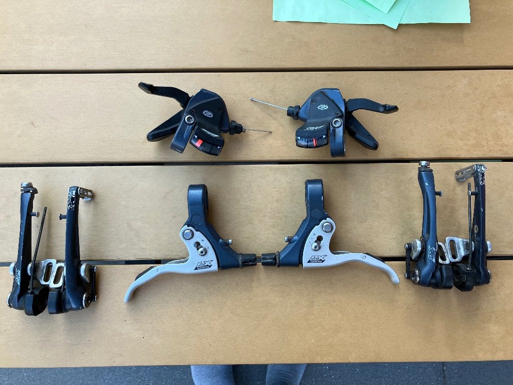 Shimano Deore LX M570 shifters en remset, Fietsen en Brommers, Ophalen of Verzenden, Gebruikt