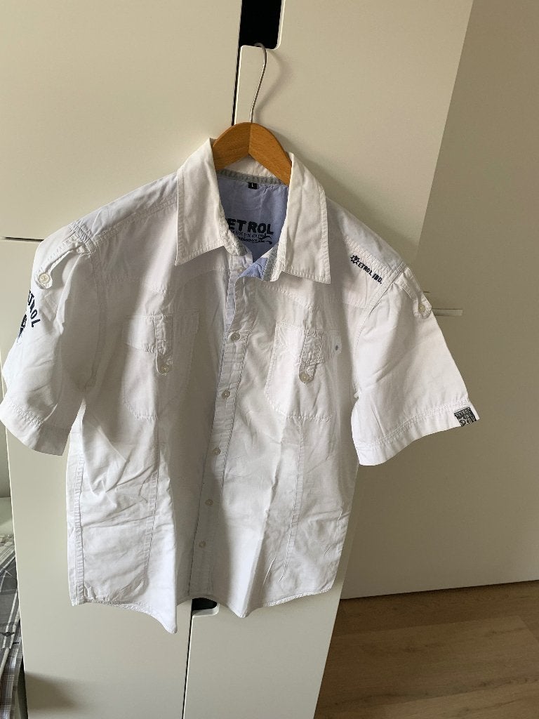 Heren blouse wit merk: Petrol Industries maat L, Petrol Industries, Wit, Ophalen of Verzenden, Zo goed als nieuw