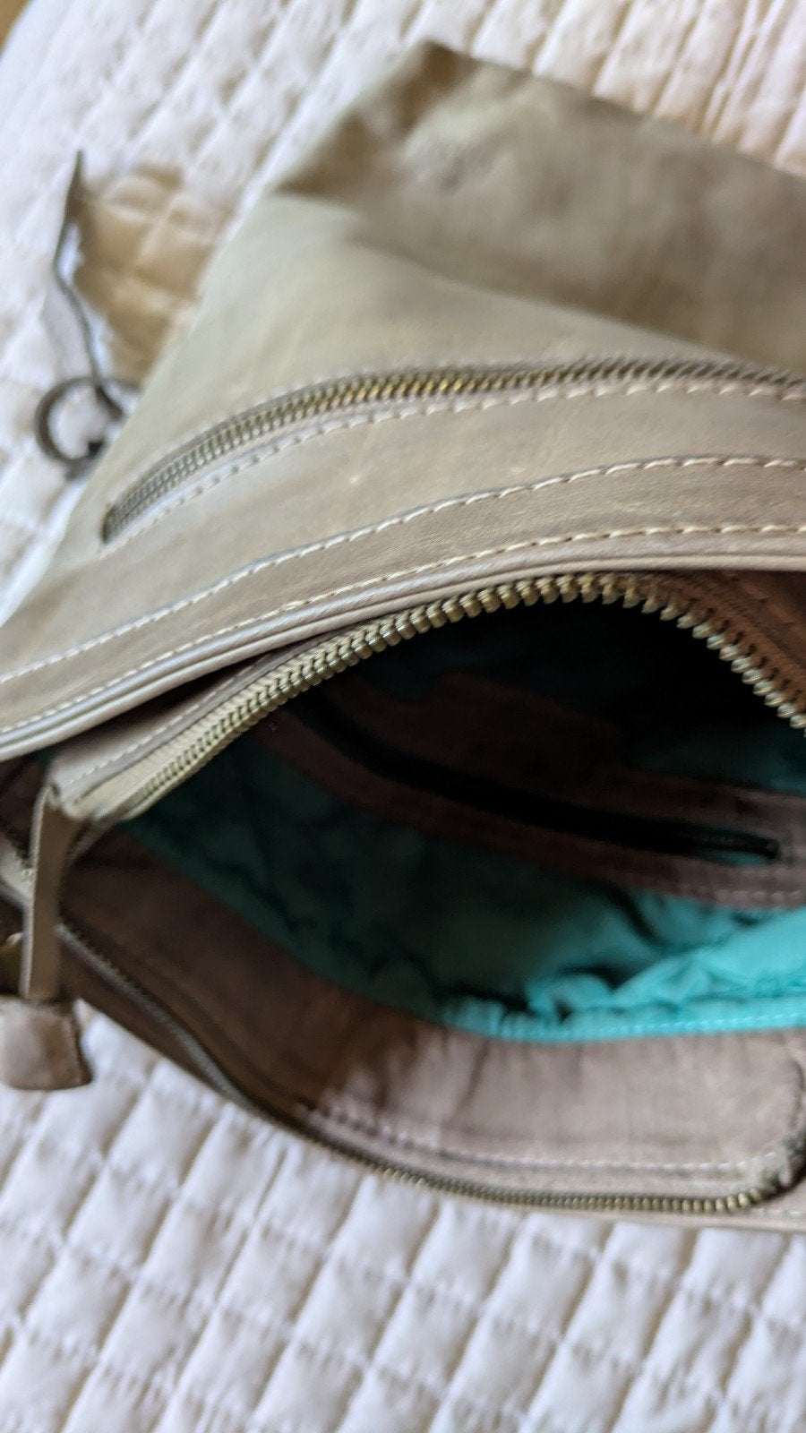 tas leer Fred de la Bretoniere beige, Ophalen of Verzenden, Gebruikt, Beige, Dame