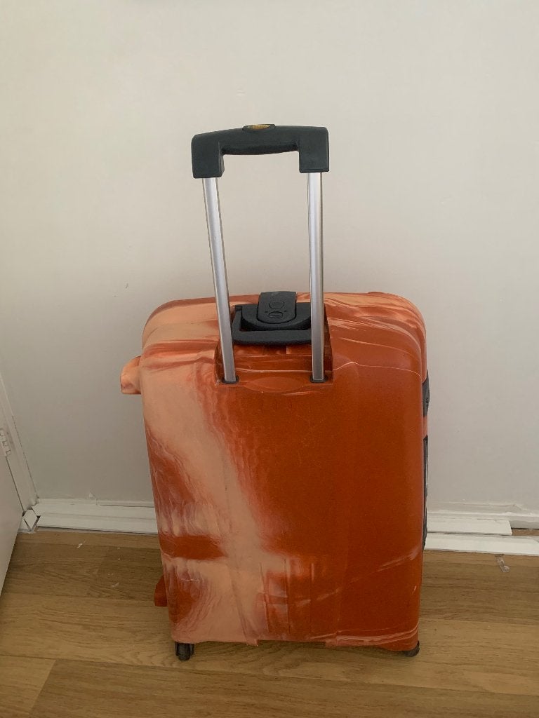 Delsey hardcase koffer - Oranje - Oudere collectie, Gebruikt, Hard kunststof, 45 tot 55 cm, 70 cm of meer