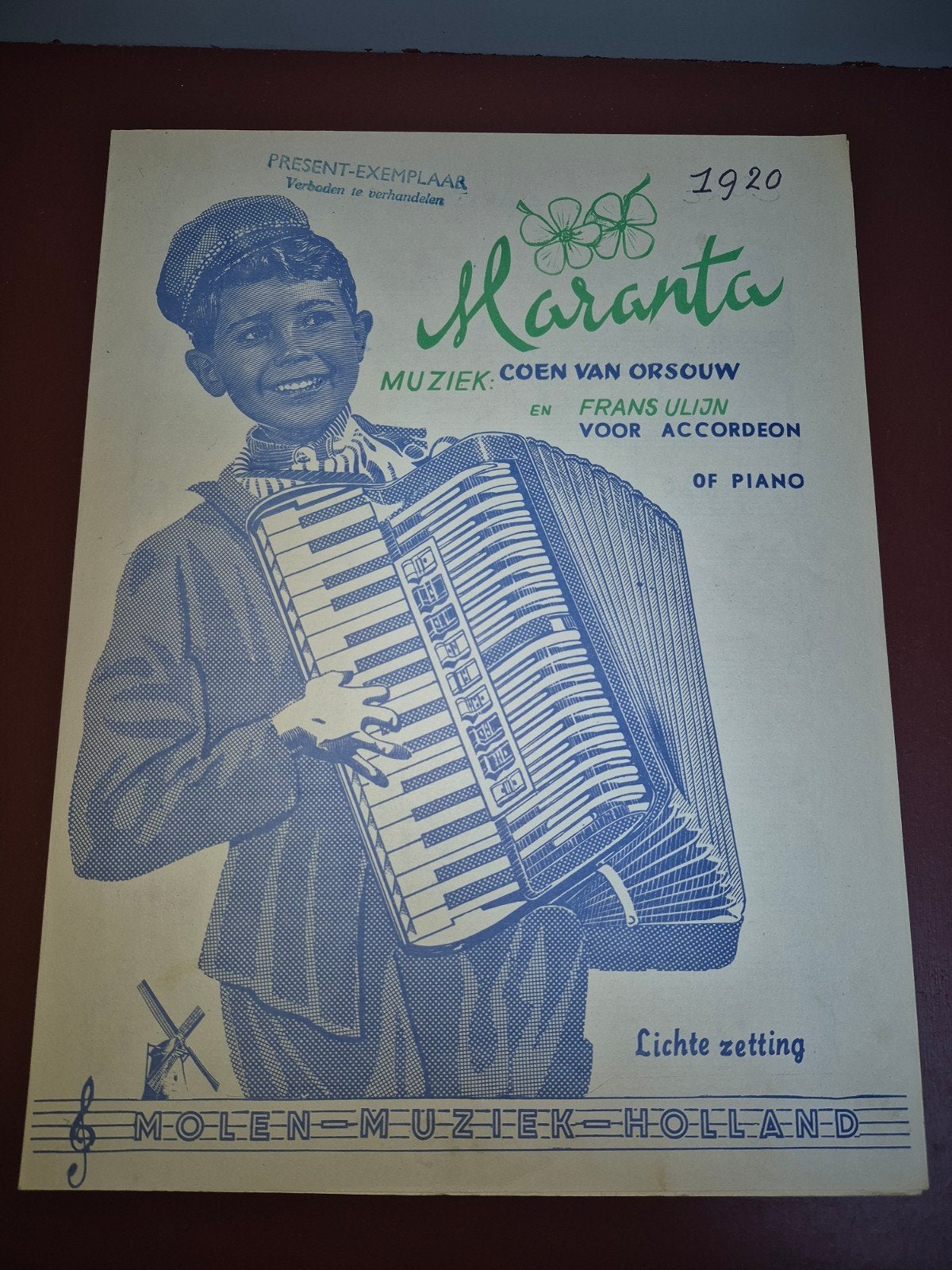 Muziekboek Maranta - Coen van Orsouw & Frans Ulijn, Gebruikt, Overige genres, Piano, Ophalen of Verzenden