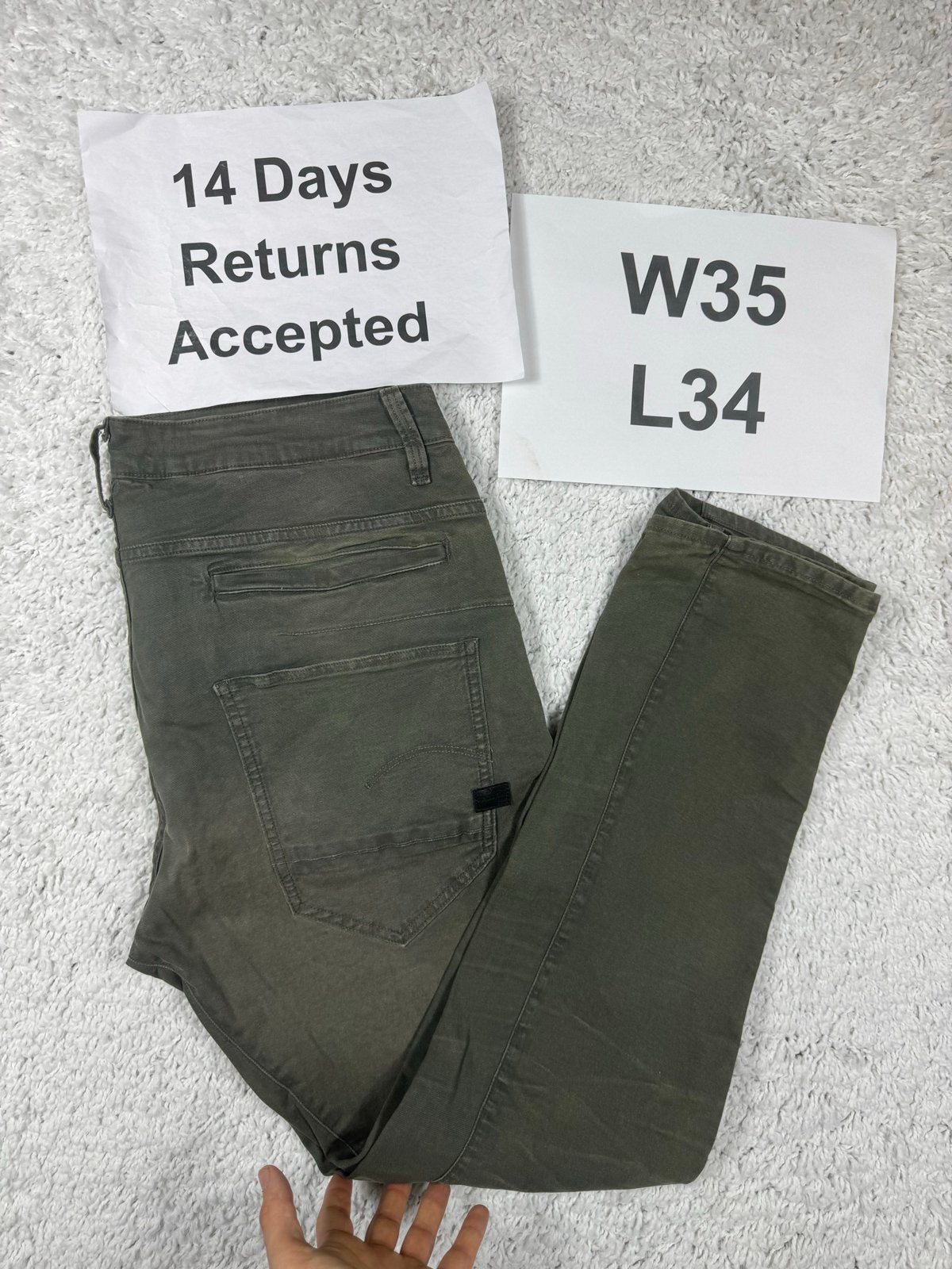 G-Star RAW D-Staq 3D Jeans Straight Taper Khaki Olive W35 L3, Overige kleuren, Overige jeansmaten, Ophalen of Verzenden, H