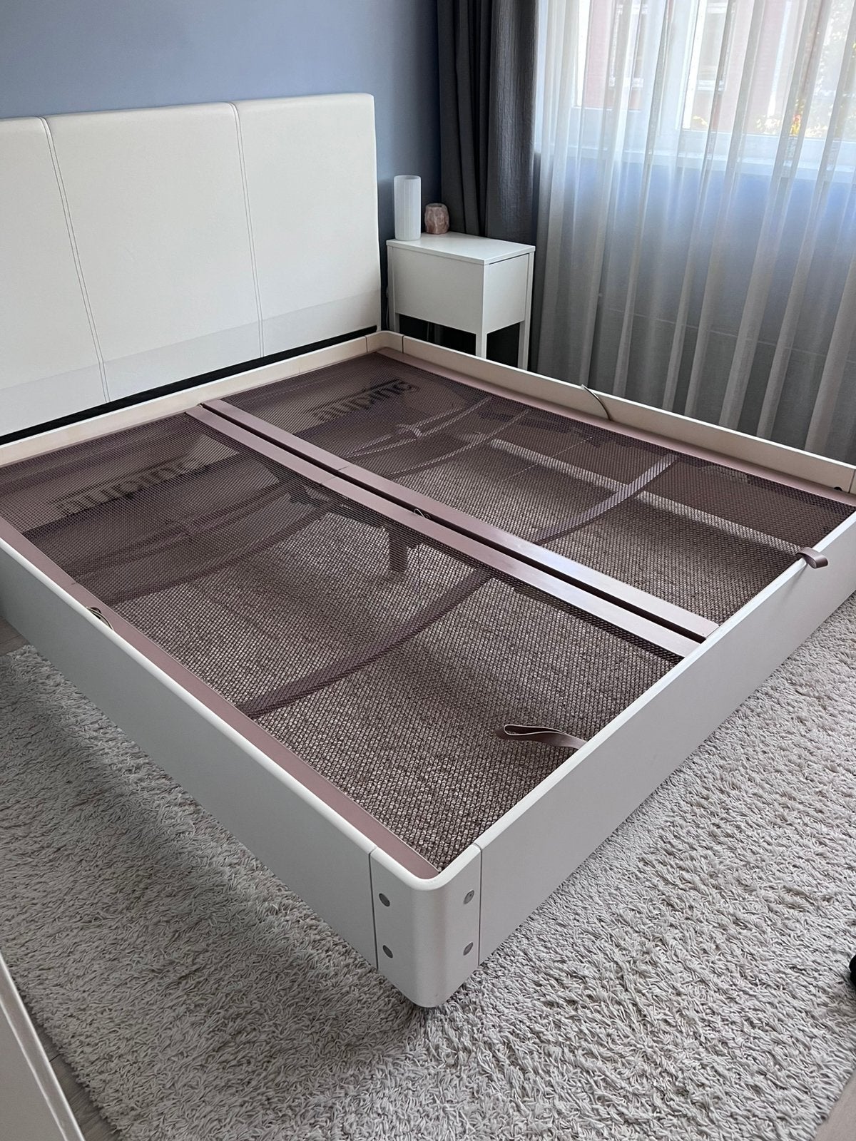 Tweepersoonsbed wit (Auping) met verstelbaar hoofd/voeteind, Ophalen, Tweepersoons, 180 cm, Modern