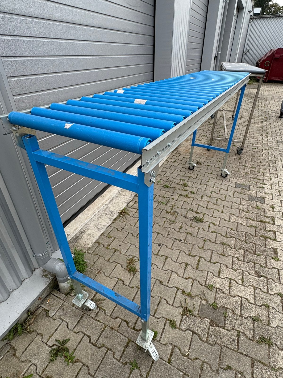 Rollenbaan 5cm breed, 5cm tussenruimte, blauwe rollen, Ophalen